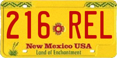 NM license plate 216REL