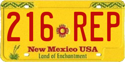 NM license plate 216REP