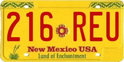 NM license plate 216REU