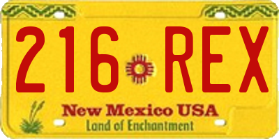 NM license plate 216REX