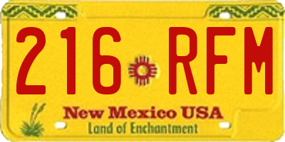 NM license plate 216RFM