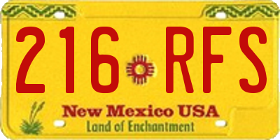 NM license plate 216RFS