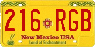 NM license plate 216RGB