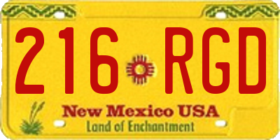 NM license plate 216RGD