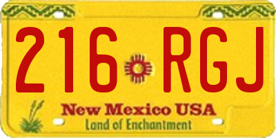 NM license plate 216RGJ