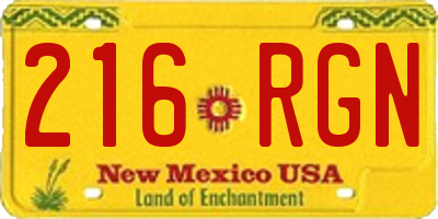 NM license plate 216RGN