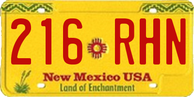 NM license plate 216RHN