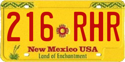 NM license plate 216RHR