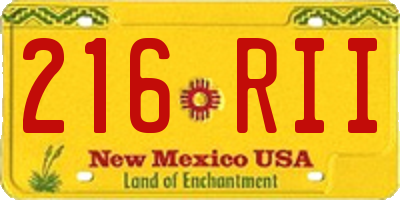 NM license plate 216RII