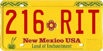 NM license plate 216RIT