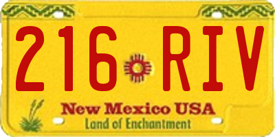 NM license plate 216RIV