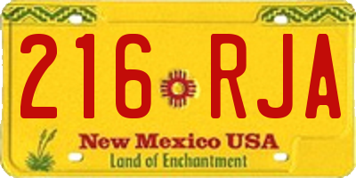 NM license plate 216RJA