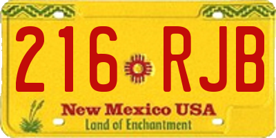 NM license plate 216RJB