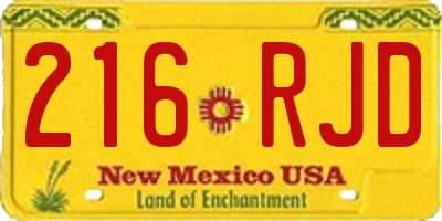 NM license plate 216RJD