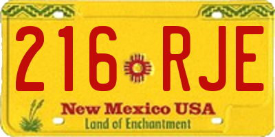 NM license plate 216RJE