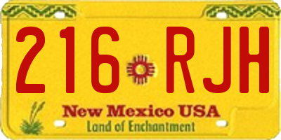 NM license plate 216RJH