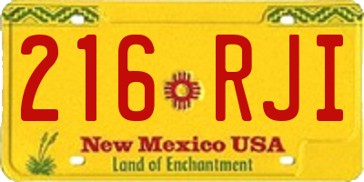 NM license plate 216RJI