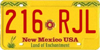 NM license plate 216RJL