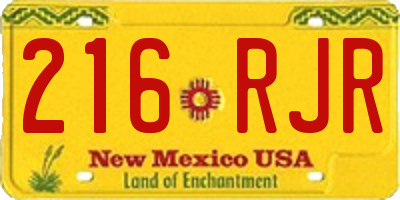NM license plate 216RJR