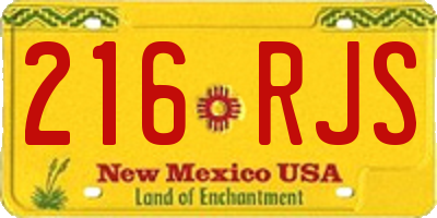 NM license plate 216RJS
