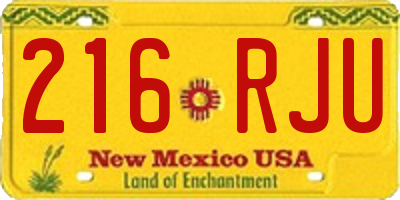 NM license plate 216RJU