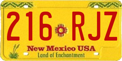 NM license plate 216RJZ