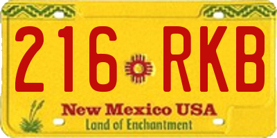 NM license plate 216RKB