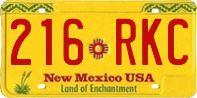 NM license plate 216RKC