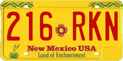NM license plate 216RKN