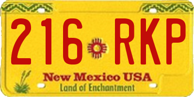 NM license plate 216RKP