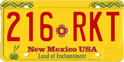 NM license plate 216RKT
