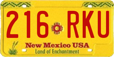 NM license plate 216RKU