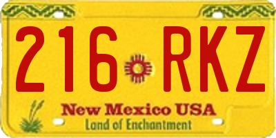 NM license plate 216RKZ