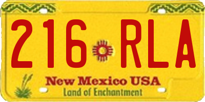 NM license plate 216RLA