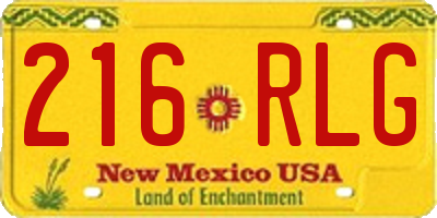 NM license plate 216RLG