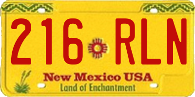 NM license plate 216RLN