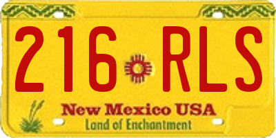 NM license plate 216RLS