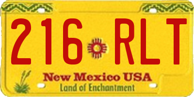 NM license plate 216RLT