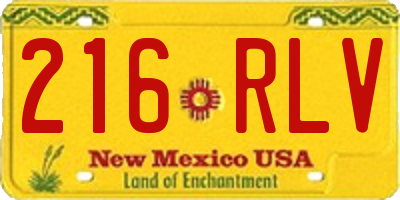 NM license plate 216RLV