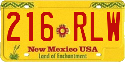 NM license plate 216RLW