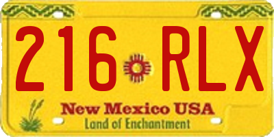 NM license plate 216RLX
