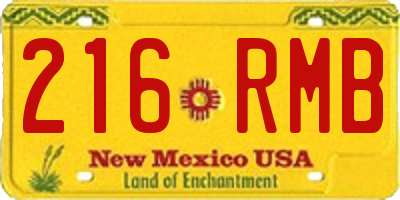 NM license plate 216RMB