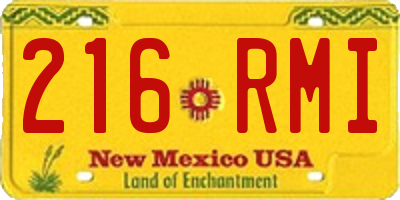 NM license plate 216RMI
