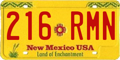 NM license plate 216RMN
