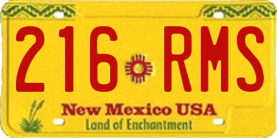 NM license plate 216RMS