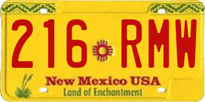 NM license plate 216RMW