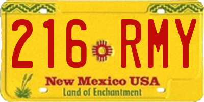 NM license plate 216RMY