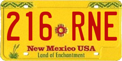 NM license plate 216RNE