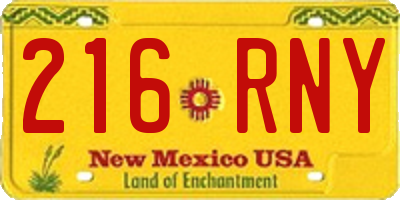 NM license plate 216RNY