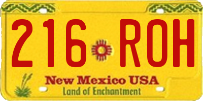 NM license plate 216ROH